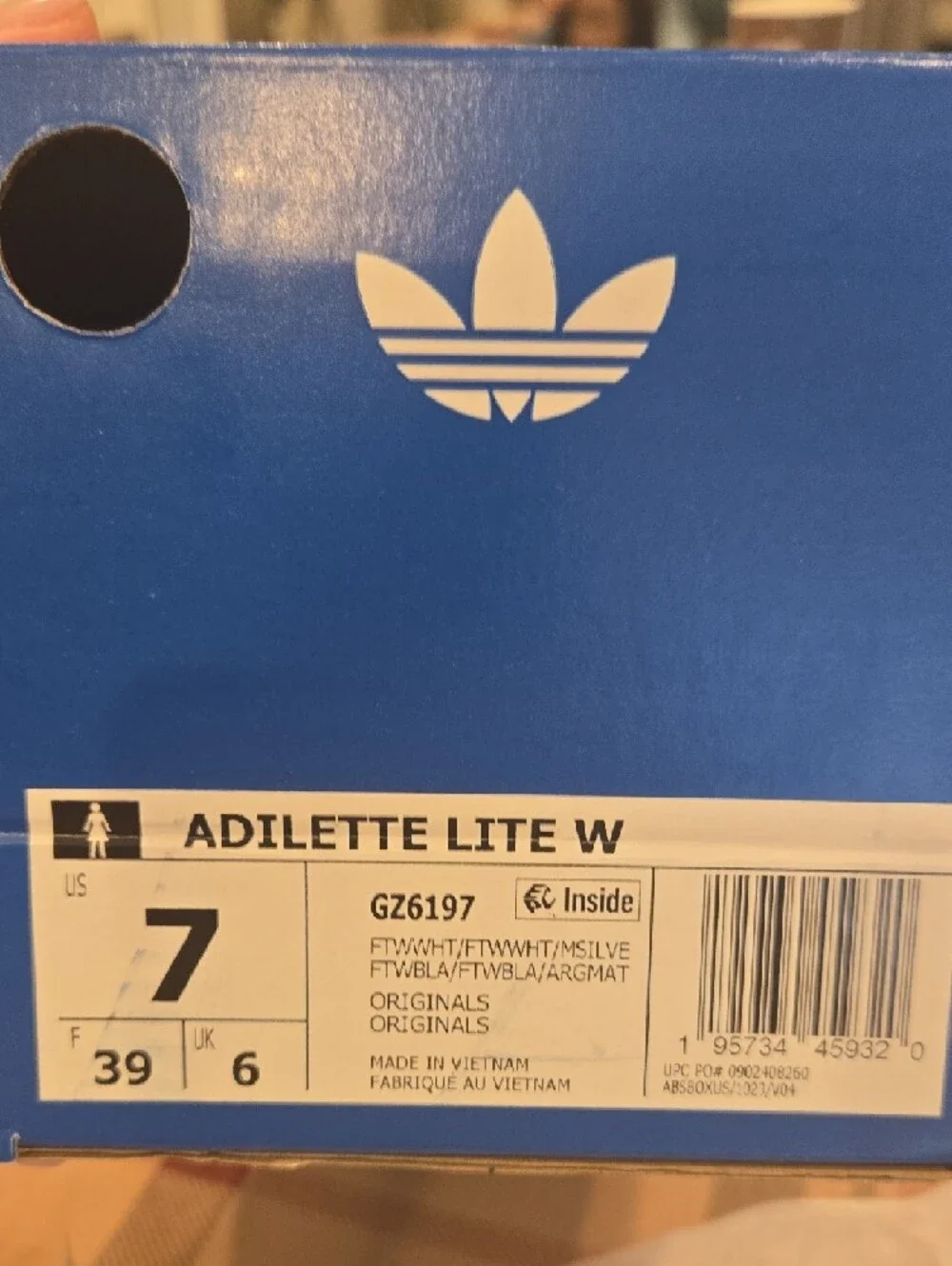 adidas Adilette Lite Trefoil Slides - White